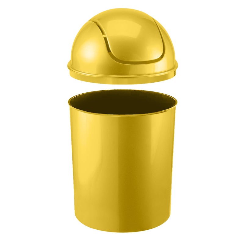 Umbra 1.25 Gallon Mini Waste Can with Removable Swing-Top Lid - Small Garbage Bin for Kitchen, Bathroom, Bedroom, Office - Compact Trash Can Fit Under Tables & Counters - Yellow - Image 4